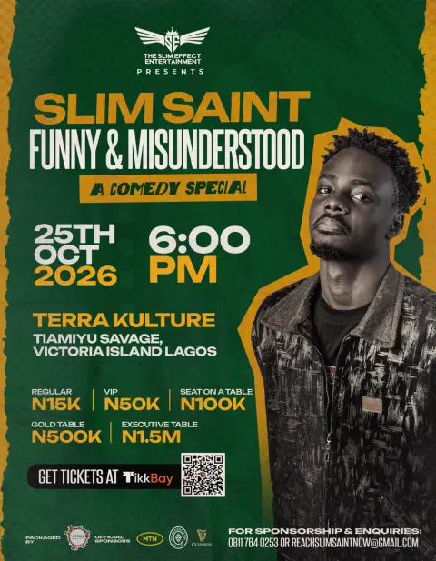 Slim Saint: Funny and Misunderstood — Lagos event poster